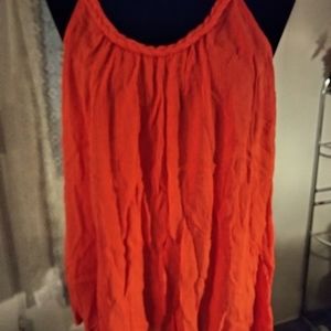 Mossimo Supply Co. Women Orange Sleeveless Blouse XL Crinkle Fabric